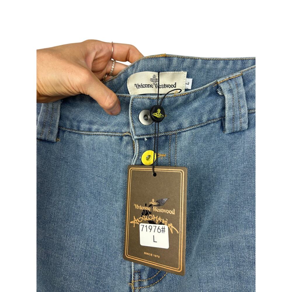 Vivienne Westwood High Rise Wide Leg Button Fly Jeans Sz Large - Picture 7 of 11